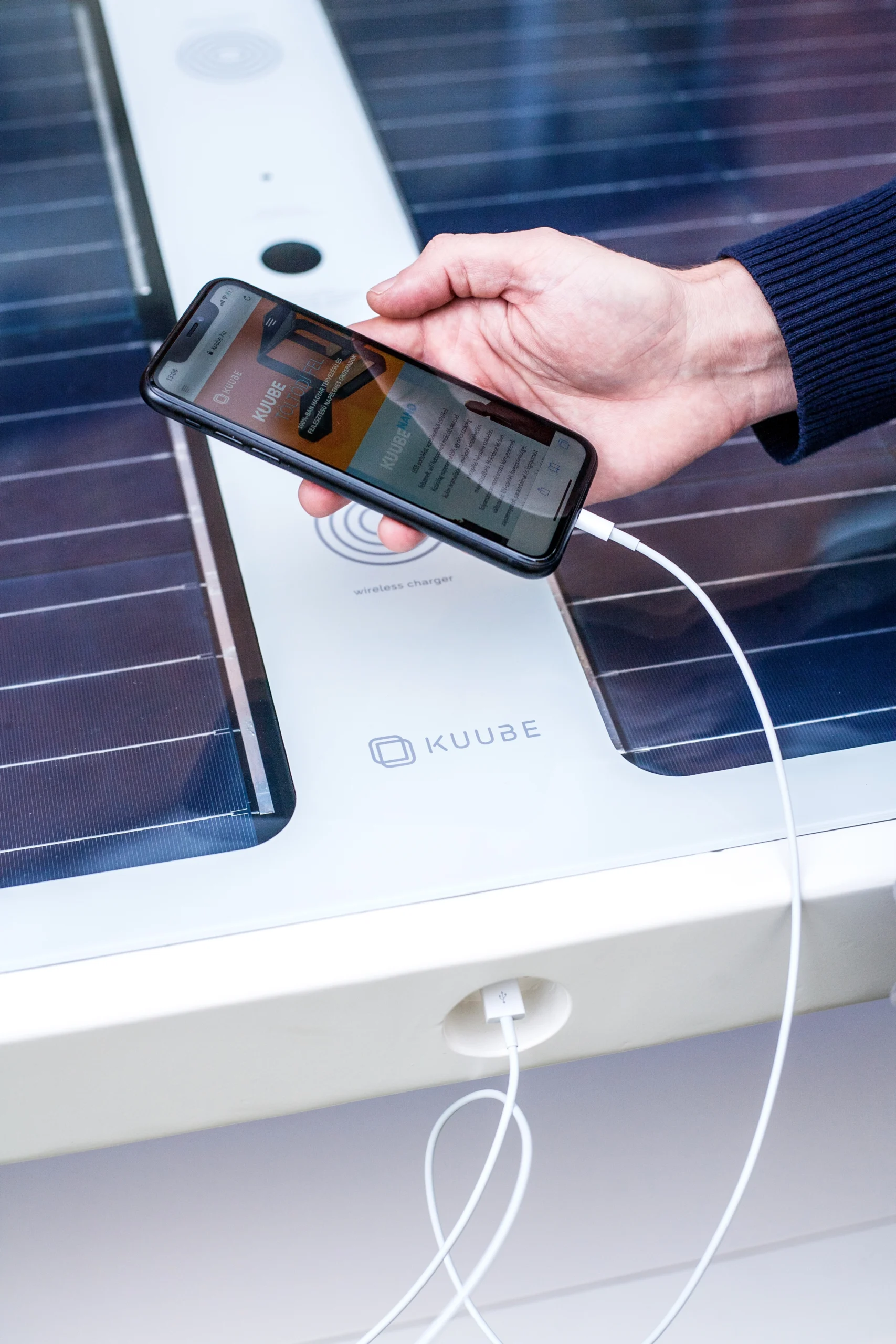 Phone charging at Kuube Nano