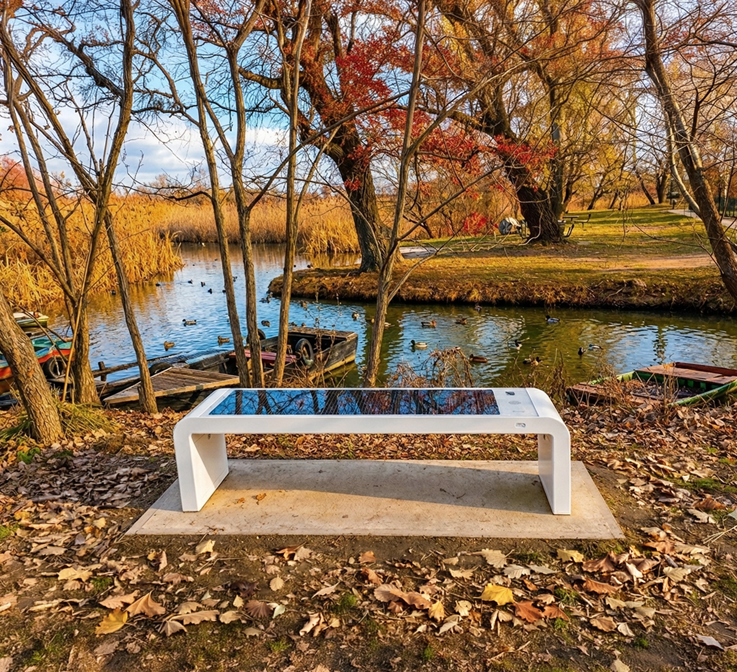 outdoor smart bench in Szigetszentmiklós park